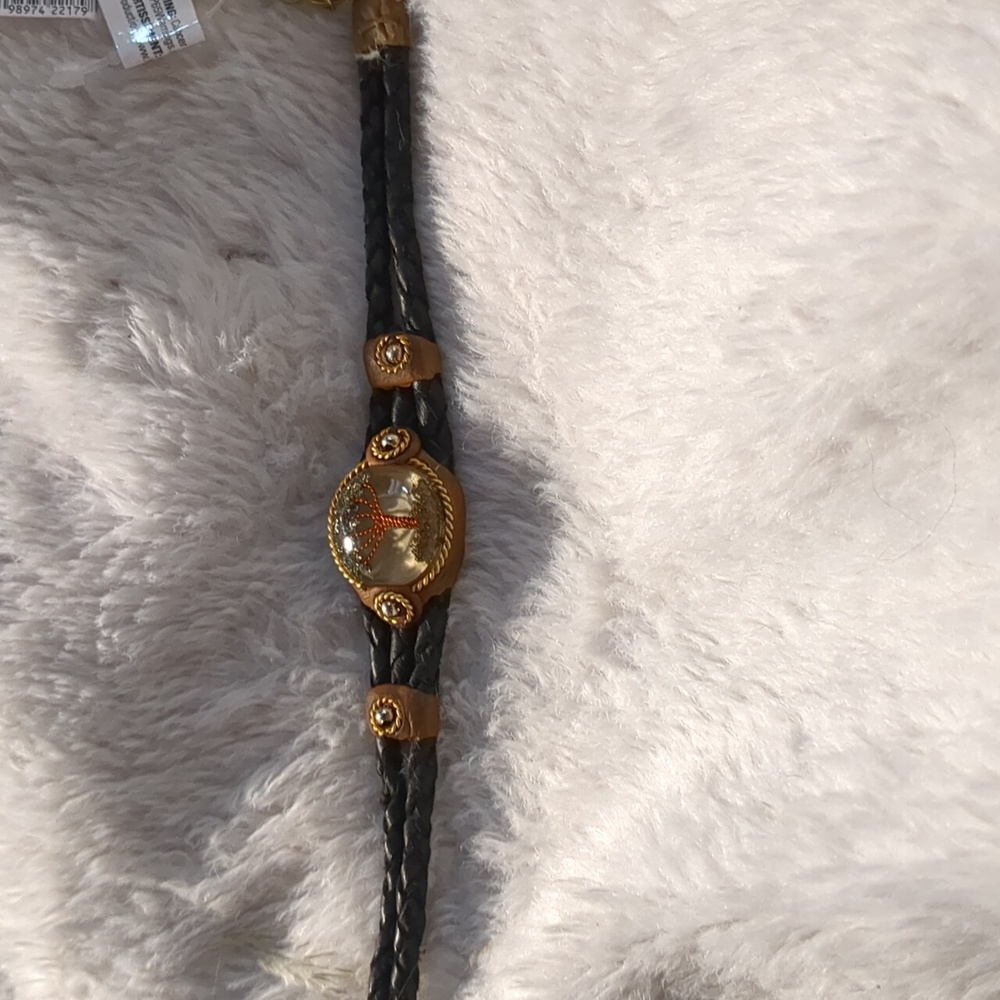 Leather woven bracelet with Tree of Life